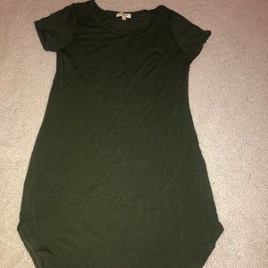 Army Green Scoop Bottom Dress